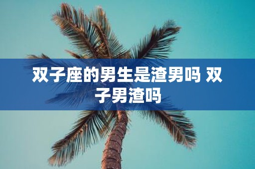 双子座的男生是渣男吗 双子男渣吗