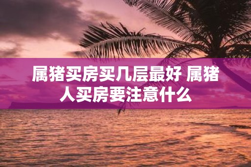 属猪买房买几层最好 属猪人买房要注意什么