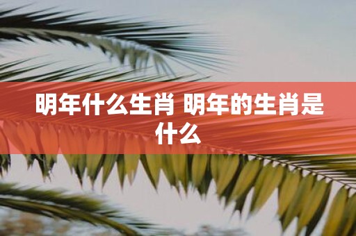 明年什么生肖 明年的生肖是什么
