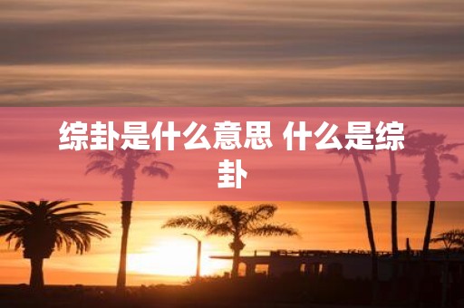 综卦是什么意思 什么是综卦