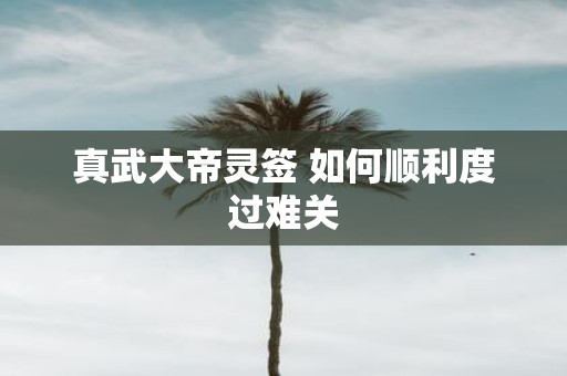 真武大帝灵签 如何顺利度过难关