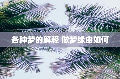 各种梦的解释 做梦缘由如何