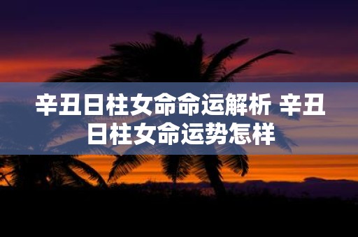 辛丑日柱女命命运解析 辛丑日柱女命运势怎样