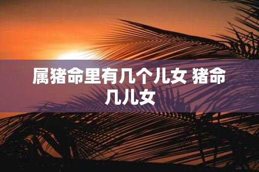 属猪命里有几个儿女 猪命几儿女
