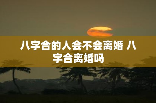 八字合的人会不会离婚 八字合离婚吗