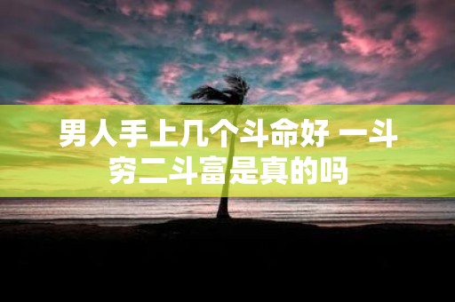 男人手上几个斗命好 一斗穷二斗富是真的吗