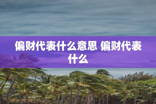 偏财代表什么意思 偏财代表什么