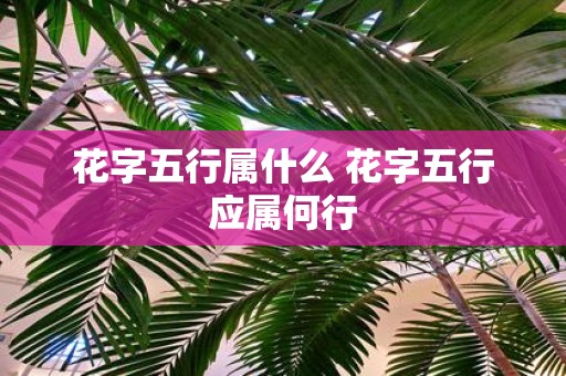 花字五行属什么 花字五行应属何行