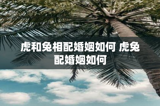 虎和兔相配婚姻如何 虎兔配婚姻如何