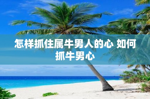怎样抓住属牛男人的心 如何抓牛男心