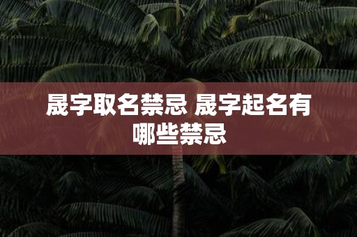 晟字取名禁忌 晟字起名有哪些禁忌