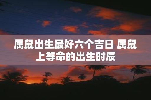 属鼠出生最好六个吉日 属鼠上等命的出生时辰
