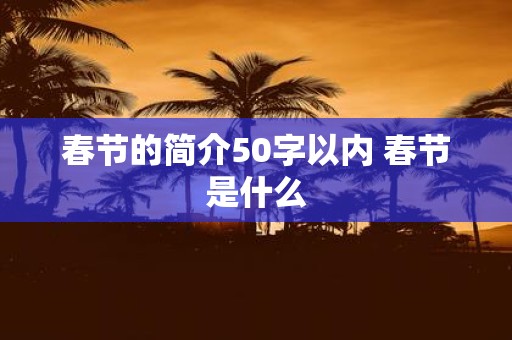 春节的简介50字以内 春节是什么