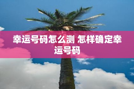 幸运号码怎么测 怎样确定幸运号码