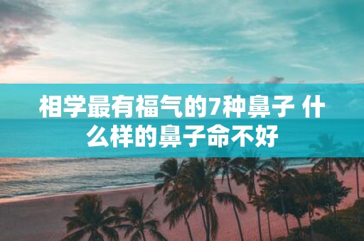 相学最有福气的7种鼻子 什么样的鼻子命不好