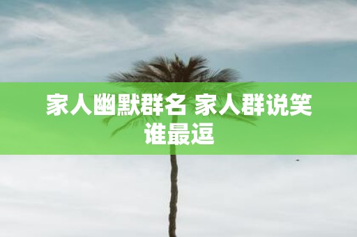 家人幽默群名 家人群说笑谁最逗