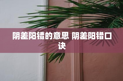 阴差阳错的意思 阴差阳错口诀