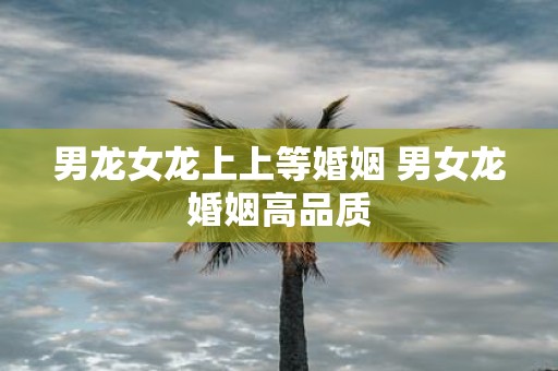 男龙女龙上上等婚姻 男女龙婚姻高品质
