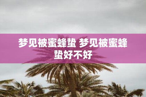 梦见被蜜蜂蛰 梦见被蜜蜂蛰好不好
