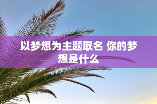 以梦想为主题取名 你的梦想是什么