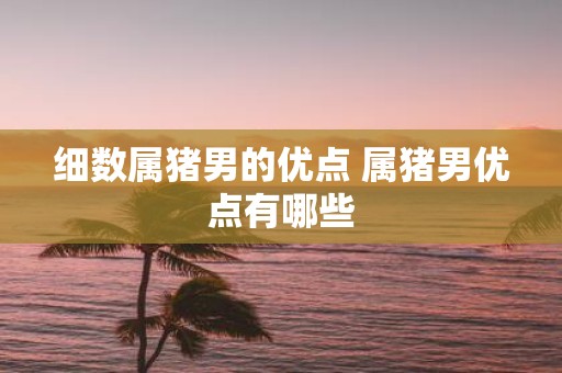 细数属猪男的优点 属猪男优点有哪些