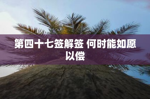 第四十七签解签 何时能如愿以偿