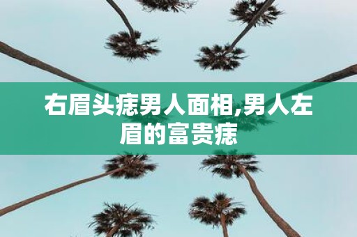 右眉头痣男人面相,男人左眉的富贵痣
