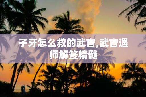子牙怎么救的武吉,武吉遇师解签精髓