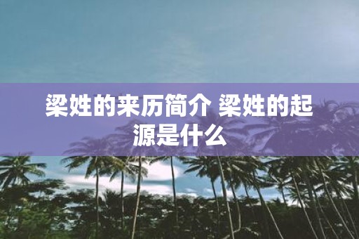 梁姓的来历简介 梁姓的起源是什么