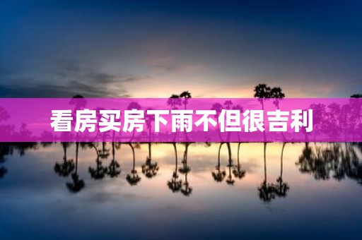 看房买房下雨不但很吉利