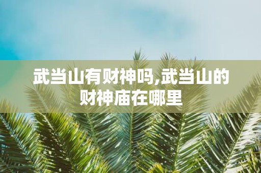 武当山有财神吗,武当山的财神庙在哪里