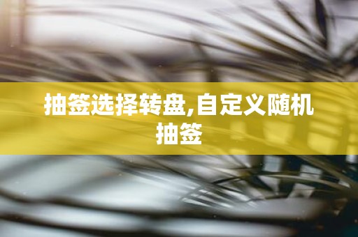 抽签选择转盘,自定义随机抽签