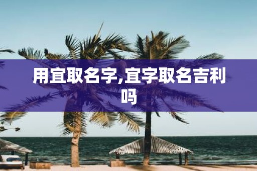 用宜取名字,宜字取名吉利吗