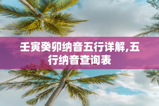 壬寅癸卯纳音五行详解,五行纳音查询表