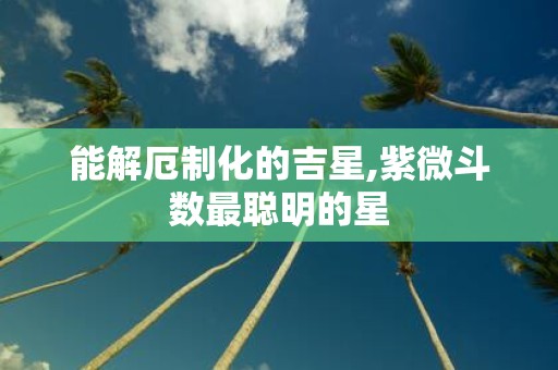 能解厄制化的吉星,紫微斗数最聪明的星