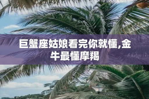 巨蟹座姑娘看完你就懂,金牛最懂摩羯