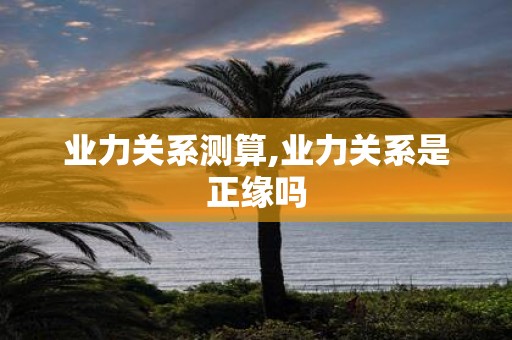 业力关系测算,业力关系是正缘吗