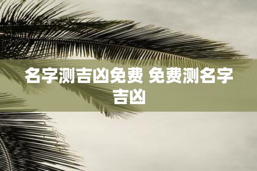 名字测吉凶免费 免费测名字吉凶