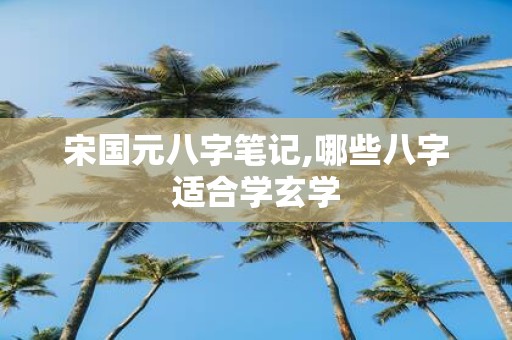 宋国元八字笔记,哪些八字适合学玄学