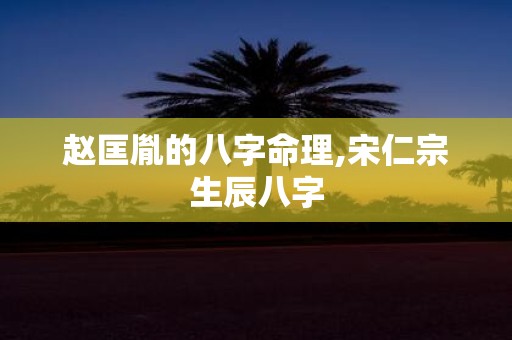 赵匡胤的八字命理,宋仁宗生辰八字