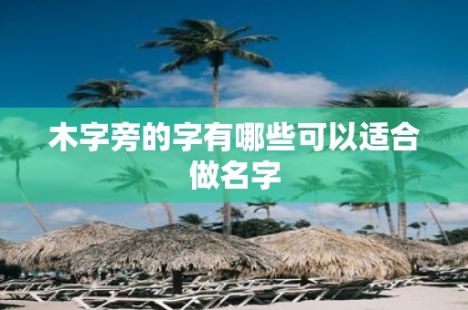 木字旁的字有哪些可以适合做名字