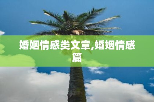婚姻情感类文章,婚姻情感篇