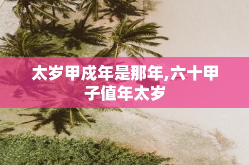 太岁甲戍年是那年,六十甲子值年太岁
