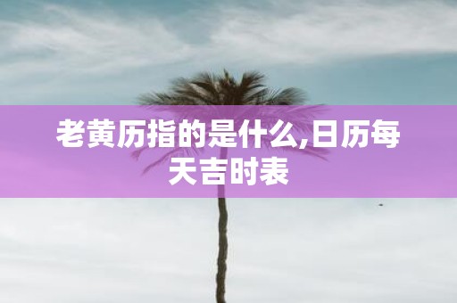 老黄历指的是什么,日历每天吉时表