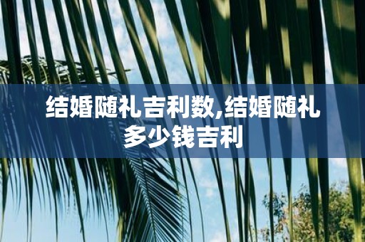 结婚随礼吉利数,结婚随礼多少钱吉利