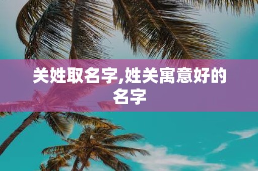 关姓取名字,姓关寓意好的名字