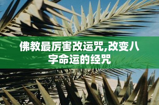 佛教最厉害改运咒,改变八字命运的经咒