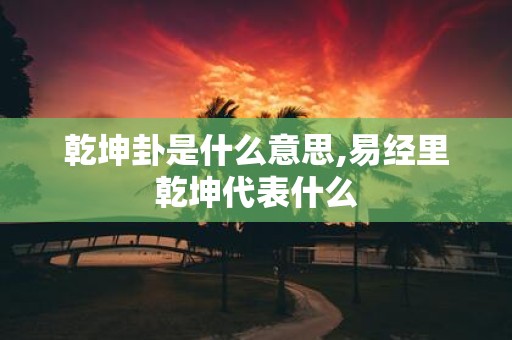 乾坤卦是什么意思,易经里乾坤代表什么