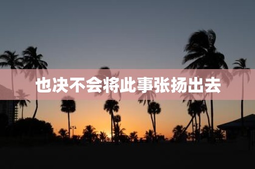 也决不会将此事张扬出去