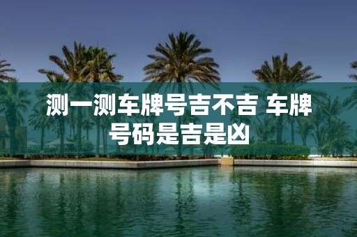 测一测车牌号吉不吉 车牌号码是吉是凶